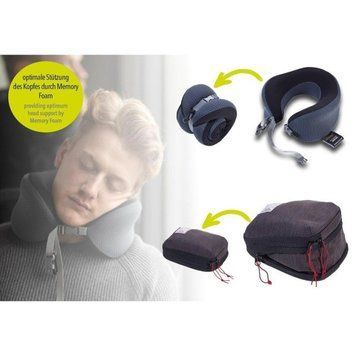 Дорожня подушка Troika Travel Pillow, з піни з ефектом пам'яті в компресійній сумці BBG61/GY BBG61/GY фото