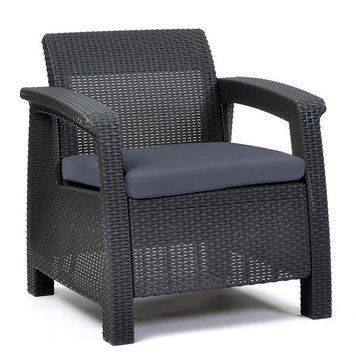 Кресло садовое пластиковое Keter Corfu, серое 3253929122064 фото