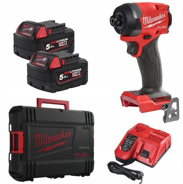 Шуруповерт ударний акумуляторний M18 FID3-502X MILWAUKEE, крут. мом. 226 Нм 4933479865 (+ заряд.пристрій, 2 акум., затискач для 4933479865 фото