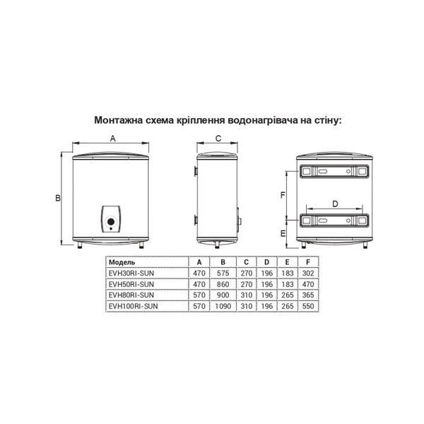 Водонагрівач WILLER EVH50RI-SUN EVH50RI-SUN фото