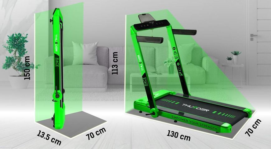 Бігова доріжка електрична THUNDER RACE-GREEN RACE-GREEN фото