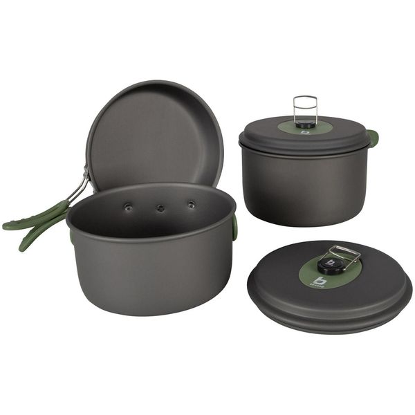 Набор посуды Bo-Camp Explorer 3 Pieces Hard Anodized Grey/Green (2200239) DAS302732 фото