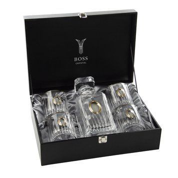 Набір для віскі &laquo;Гармонія&raquo; 5 предметів Boss Crystal, графин, 4 келихи, платина, срібло, золото, кришталь BCR5OGPL фото