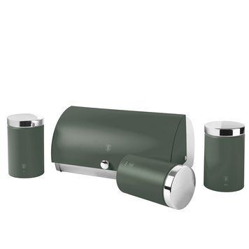 Набір хлібниці з трьома ємностями для зберігання продуктів Berlinger Haus Matte Green Collection (BH-6833) BH-6833 фото