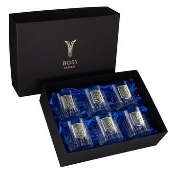 Набір для віскі BOSS CRYSTAL ТРИЗУБ 6 келихів срібло кришталь B6TRY2XS B6TRY2XS фото