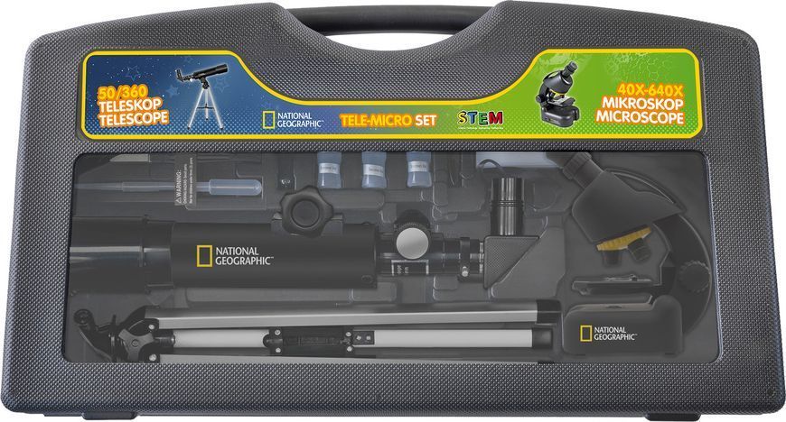 Мікроскоп National Geographic Junior 40x-640x + Телескоп 50/360 з кейсом (9118200) 926260 фото