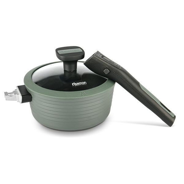 Ковш Fissman BRILLIANT 16x7,5см / 1,3л со съемной ручкой и стеклянной крышкой (14380) 14380 фото