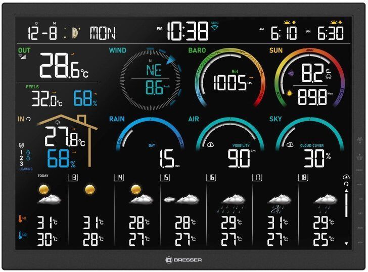 Метеостанція Bresser 4CAST 18,5" WiFi Weather Station 8-in-1 (15197) 932008 фото