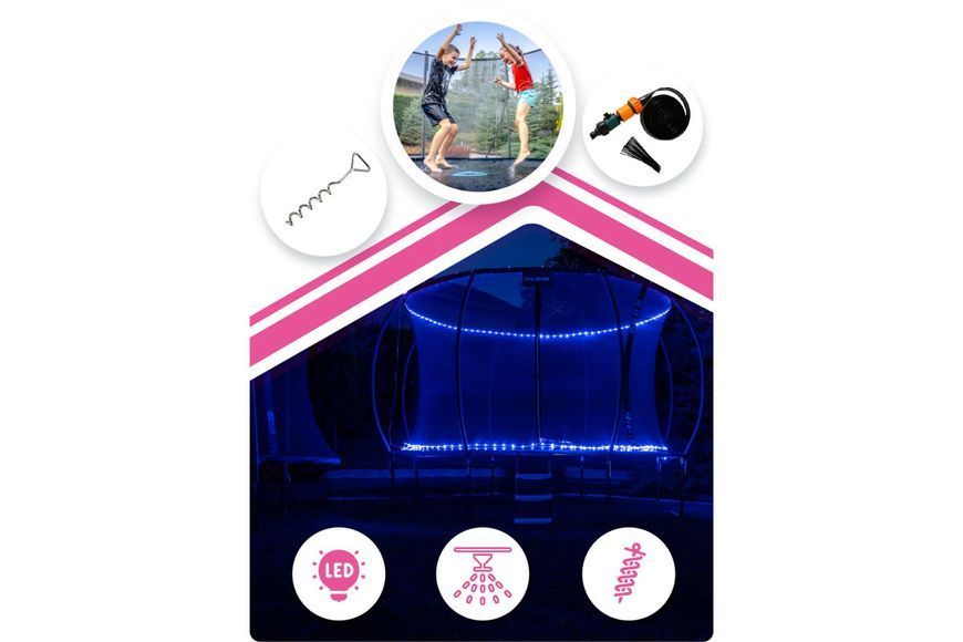 Батут THUNDER INSIDE ULTRA з внутрішньою сіткою 8 футів 244 см чорно-рожевий INSIDE-ULTRA-8FT-PINK INSIDE-ULTRA-8FT-PINK фото