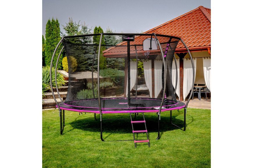 Батут THUNDER INSIDE ULTRA з внутрішньою сіткою 8 футів 244 см чорно-рожевий INSIDE-ULTRA-8FT-PINK INSIDE-ULTRA-8FT-PINK фото