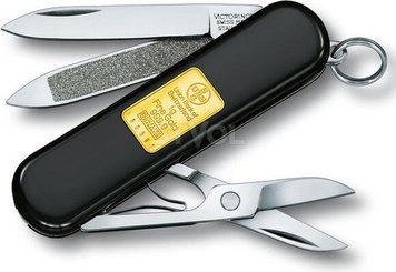 Ніж Victorinox Classic SD чорний із золотою платівкою 0.6203.87 фото