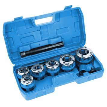 Набір клупів для нарізання різьби 1/4" - 5/4" HOEGERT 1/4 ". 3/8". 1/2 ". 3/4". 1 ". 1&frac14;"; (HT1P635), розміри: 1/4 ". 3/8". 1/2 ". 3/4". 1 ". 1&frac14;"; 5902801238772 фото