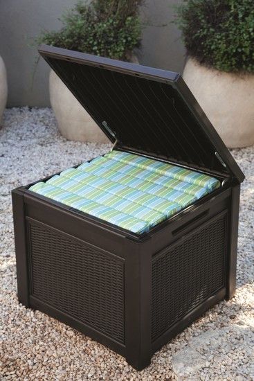 Стіл-скриня PROSPERPLAST CUBE RATTAN 208 л, коричневий 7290106924840 фото