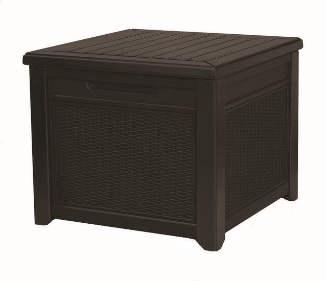 Стіл-скриня PROSPERPLAST CUBE RATTAN 208 л, коричневий 7290106924840 фото