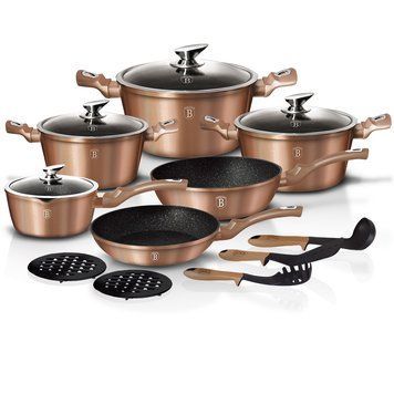 Набор посуды Berlinger Haus Metallic Line Rosegold Collection 15 предметов (BH-1224N) BH-1224N фото