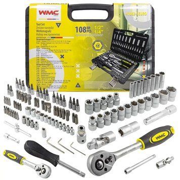 Набір інструментів 108пр. 1/2", 1/4" (6гр.) (4-22мм) WMC TOOLS WT-41082-5EURO 51377(for) фото