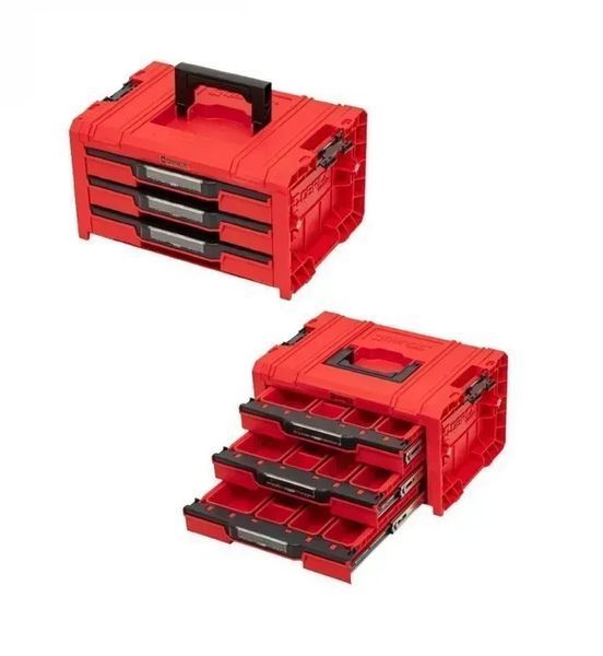 Набір ящиків для інструментів на платформі 21 525x345x885 SYSTEM PRO Drawer Workshop Set 3 Red Z258353PG003 QBRICK 11060403101 фото