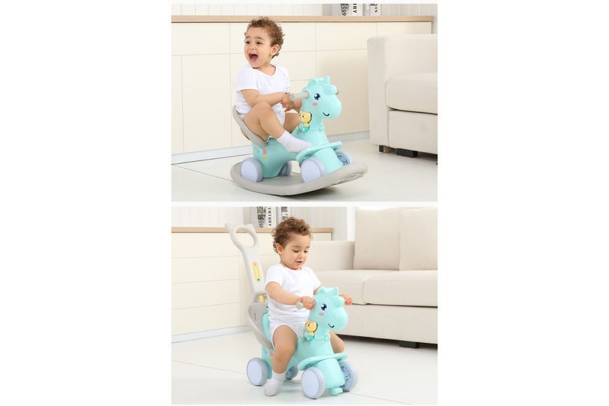 Коник-гойдалка 4в1 inSPORTline Mustangino, м'ятний 26671-1 26671-1 фото