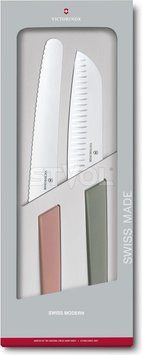 Набір ножів сантоку+хлібний Victorinox Swiss Modern 6.9096.22G фото