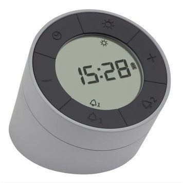 Будильник TFA "TIME & LIGHT" и LED ночник, серый, Micro-USB кабель, 93х115х81 мм (60202910) (Бесплатная 60202910 фото