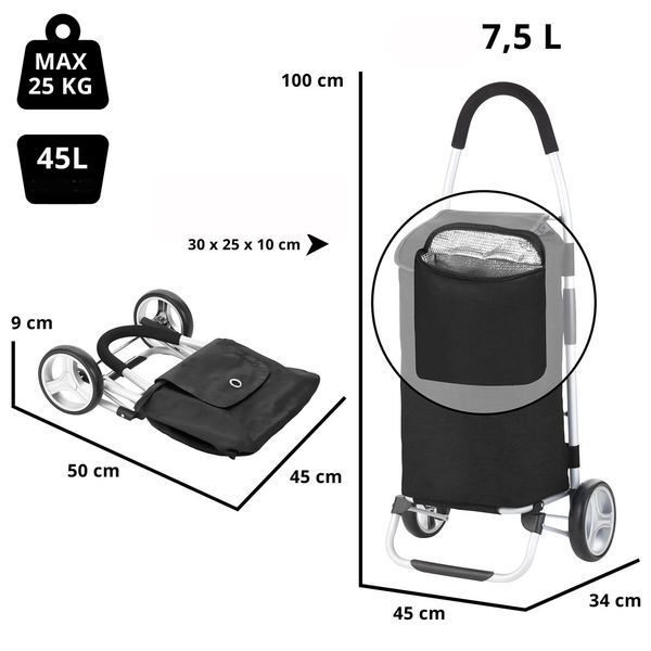 Сумка-візок ShoppingCruiser Foldable 45 Black (604320) 927297 фото