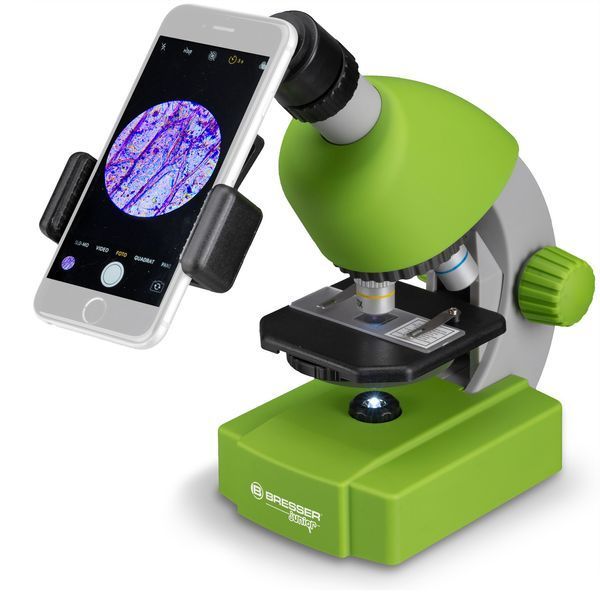 Мікроскоп Bresser Junior 40x-640x Green з набором для дослідів і адаптером для смартфона (8851300B4K000) 923040 фото
