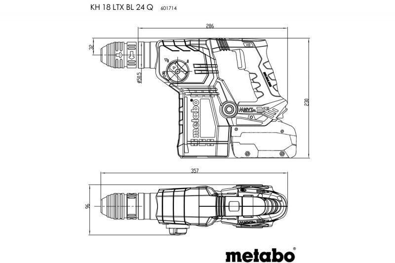Акумуляторний перфоратор Metabo KH 18 LTX BL 24 Q Каркас 601714850 601714850 фото