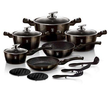 Набор посуды Berlinger Haus Metallic Line Shiny Black Edition 18 предметов (BH-6614) BH-6614 фото