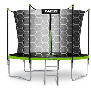 Батут Neo-Sport з внутрішньою сіткою 8 футів 252 см чорно-зелений NS-08W231 фото