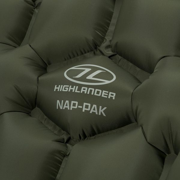 Килимок надувний Highlander Nap-Pak Inflatable Sleeping Mat 5 cm Olive (AIR071) 929796 фото