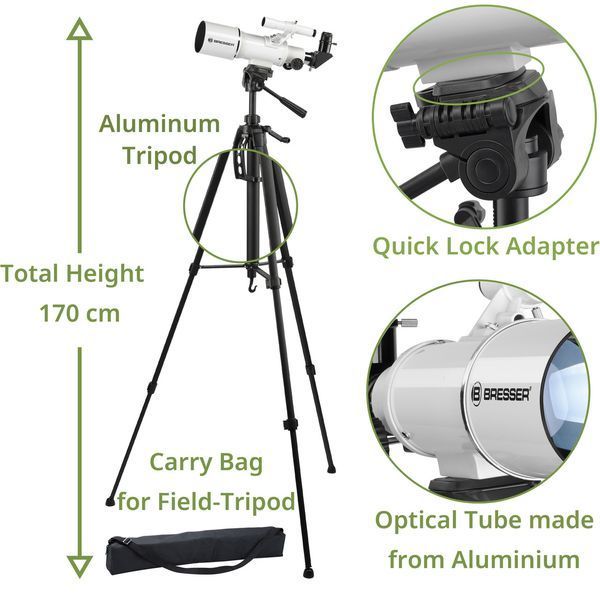Телескоп Bresser Classic 70/350 Refractor з адаптером для смартфона (4670350) 929319 фото