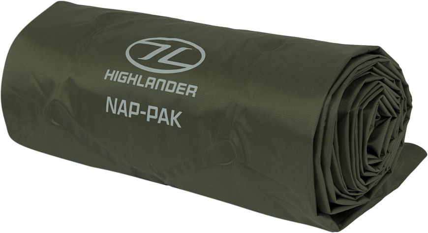 Килимок надувний Highlander Nap-Pak Inflatable Sleeping Mat 5 cm Olive (AIR071) 929796 фото