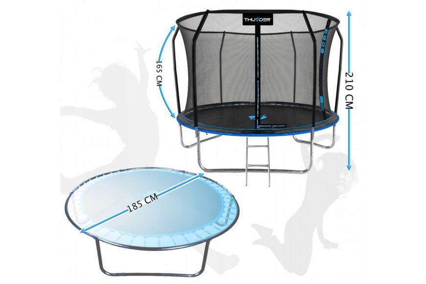 Батут THUNDER INSIDE ELITE з внутрішньою сіткою 6 футів 183 см чорно-блакитний INSIDE-ELITE-6FT-BLUE INSIDE-ELITE-6FT-BLUE фото