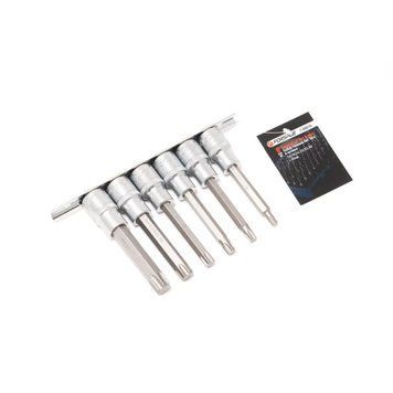 Набір головок-біт 6пр. 1/2" Torx 6-променевих (Т30, Т40, Т45, Т50, Т55, Т60, L-100мм) на планці Forsage F-4091 46626(for) фото