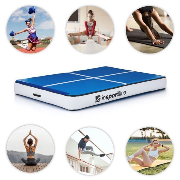 Килимок надувний inSPORTline Aircase 200x140 см, біло-синій 23352 фото