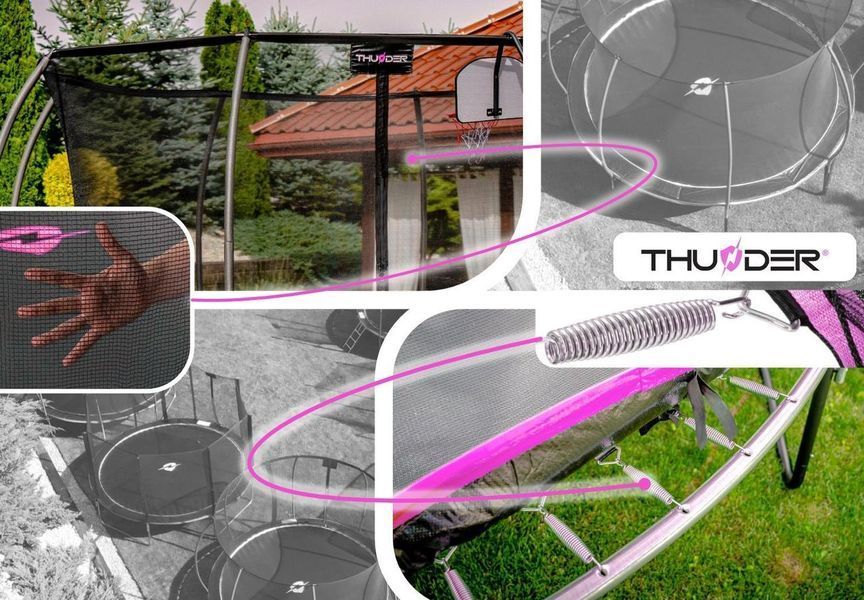 Батут THUNDER INSIDE ULTRA з внутрішньою сіткою 6 футів 185 см чорно-рожевий INSIDE-ULTRA-6FT-PINK фото