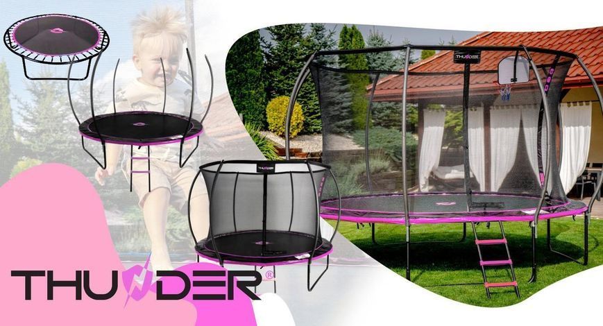 Батут THUNDER INSIDE ULTRA з внутрішньою сіткою 6 футів 185 см чорно-рожевий INSIDE-ULTRA-6FT-PINK фото