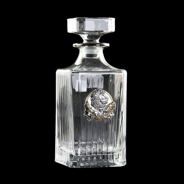 Сет для віскі Boss Crystal &laquo;ДИРЕКТОРСЬКИЙ КВІНТА&raquo;, графин Лев, 4 келихи, платина, срібло, золото BCR5LGPL фото