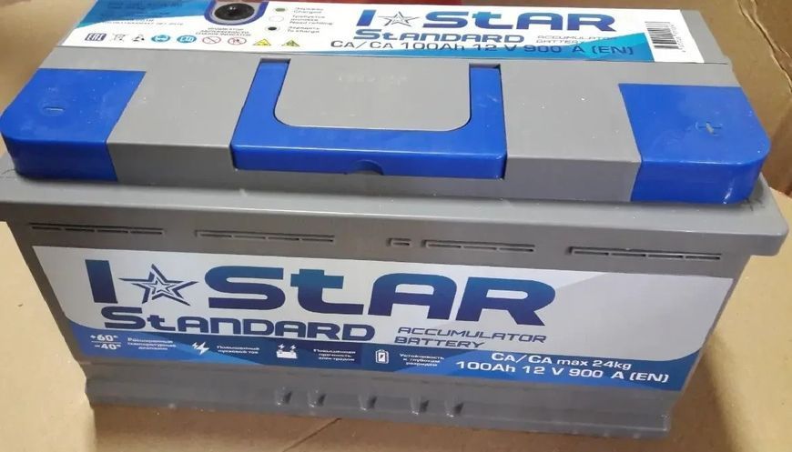 Акумулятор автомобільний Kainar ISTAR Standard 100 А/год (-/+) EN900 353x175x190 СТ-00077572 фото