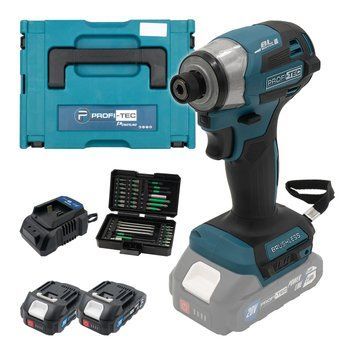 Акумуляторний імпульсний гвинтоверт PROFI-TEC PID1820BL POWERLine (набір біт, 2&times;PT2020MP (2.0 Аг), 7224 007224P фото