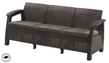 Софа садовая пластиковая Keter Corfu love seat max, серая 8711245158761 фото