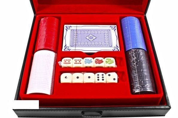 Настольная игра Duke для покера в черном кожаном кейсе (SG3040) SG3040 фото