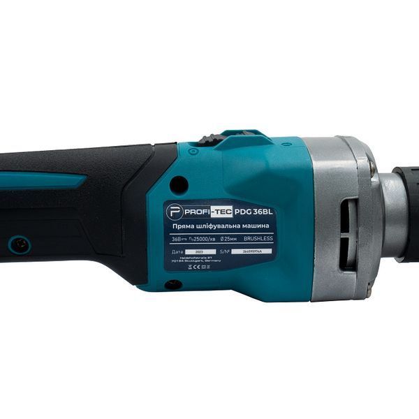 Акумуляторна пряма шліфувальна машина PROFI-TEC PDG36BL POWERLine (без акумулятора та зарядного пристрою) 006729P фото