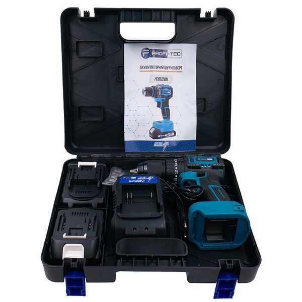 Акумуляторний шуруповерт PROFI-TEC PCD5220BL POWERLine (2&times;PT2020MP (2.0 Аг), зарядний пристрій) 006294P фото