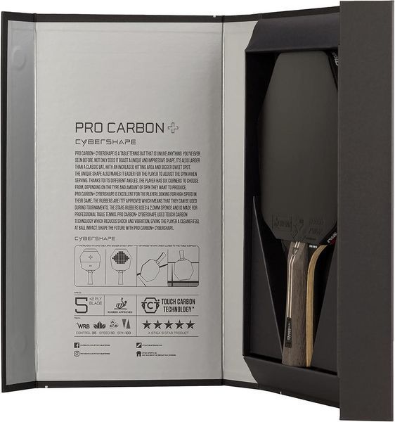 Ракетка для настільного тенісу Stiga Pro Carbon Plus Cybershape 5 Star FL (1215-0401-35) 931184 фото