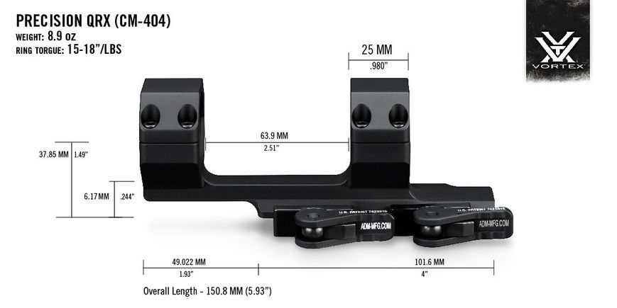 Кріплення Vortex Precision QR Cantilever 30mm 2" offset (CM-404) 930349 фото
