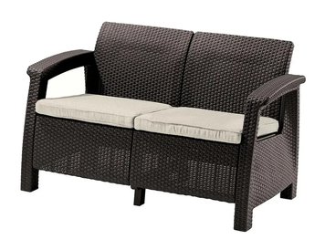 Софа садова пластикова Keter Corfu love seat max, сіра 8711245158259 фото