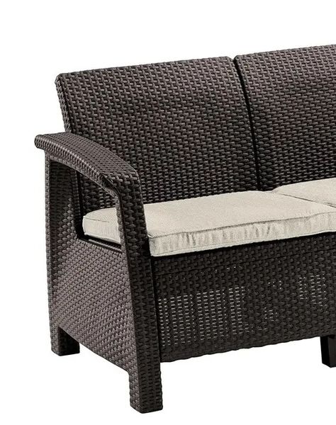 Софа садова пластикова Keter Corfu love seat max, сіра 8711245158259 фото