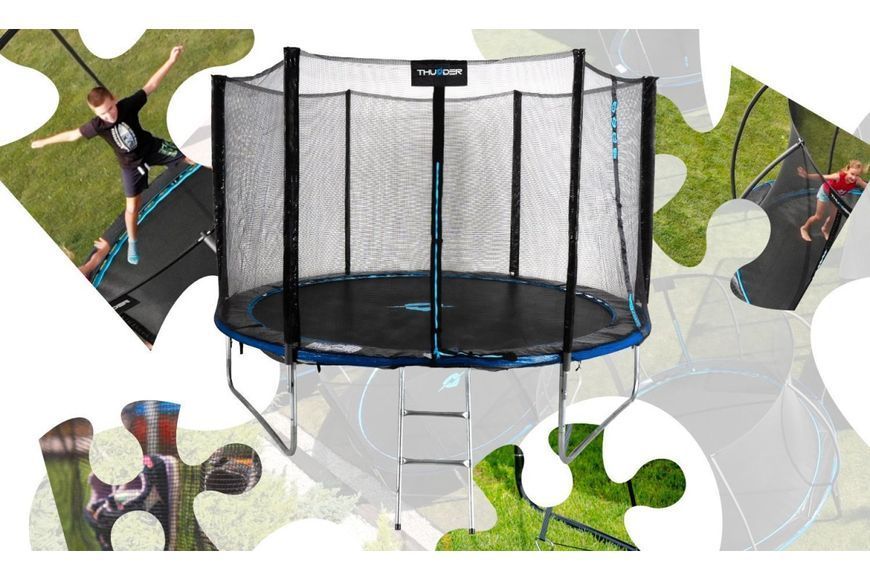 Батут THUNDER OUTSIDE PRO з зовнішньою сіткою 12 футів 366 см чорно-блакитний OUTSIDE-PRO-12FT-BLUE OUTSIDE-PRO-12FT-BLUE фото
