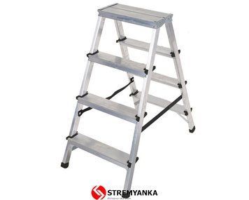 Двухсторонняя алюминиевая стремянка VIRASTAR Step Stool 2x4 ступеней DR125ALDD4 фото